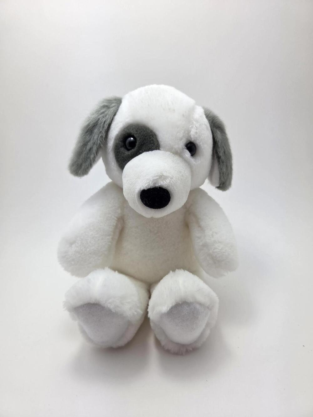 Vintage Dakin Gray and White Dog Plush, Vintage Collectible (7 inch)